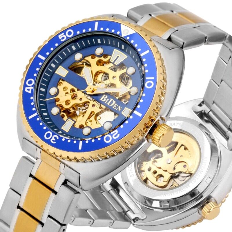 Luxury Watch Nice - BIDEN 남성용 스팀펑크 스켈레톤 자동 기계식