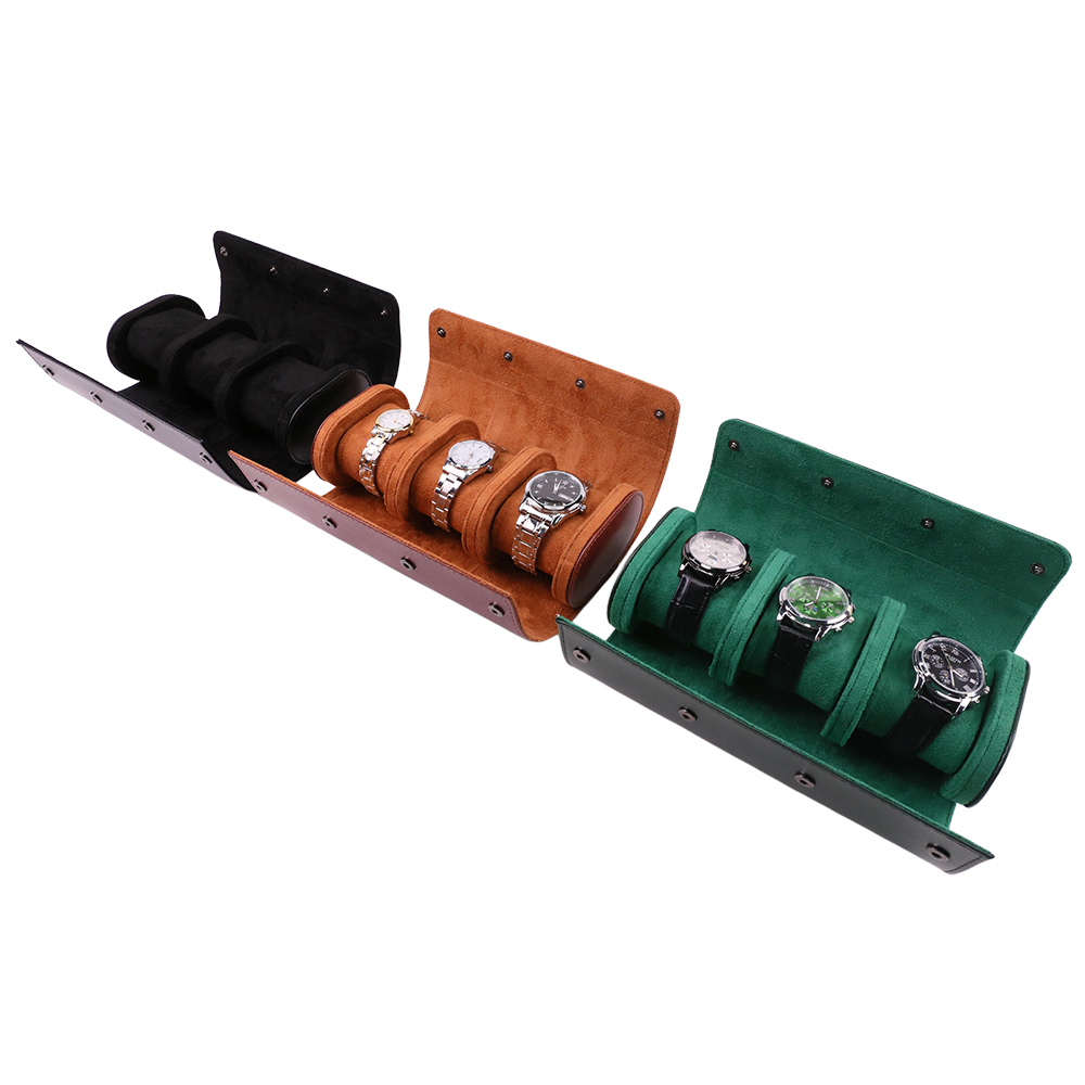 Luxury Watch Case Travel - 럭셔리 휴대용 3 슬롯 PU 가죽