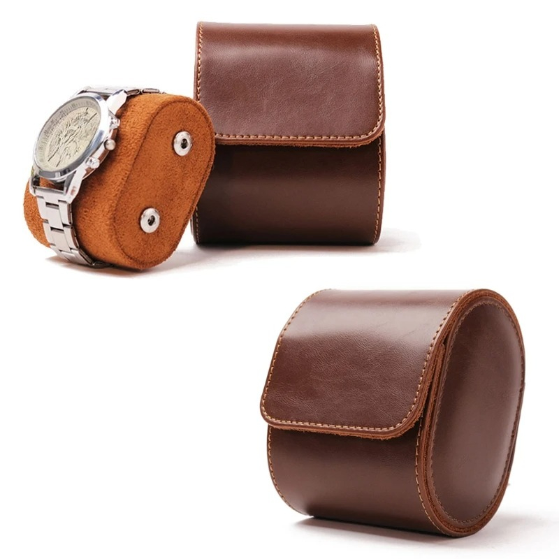 Luxury Watch Case Travel - 럭셔리 브라운 컬러 휴대용 기계식 시계