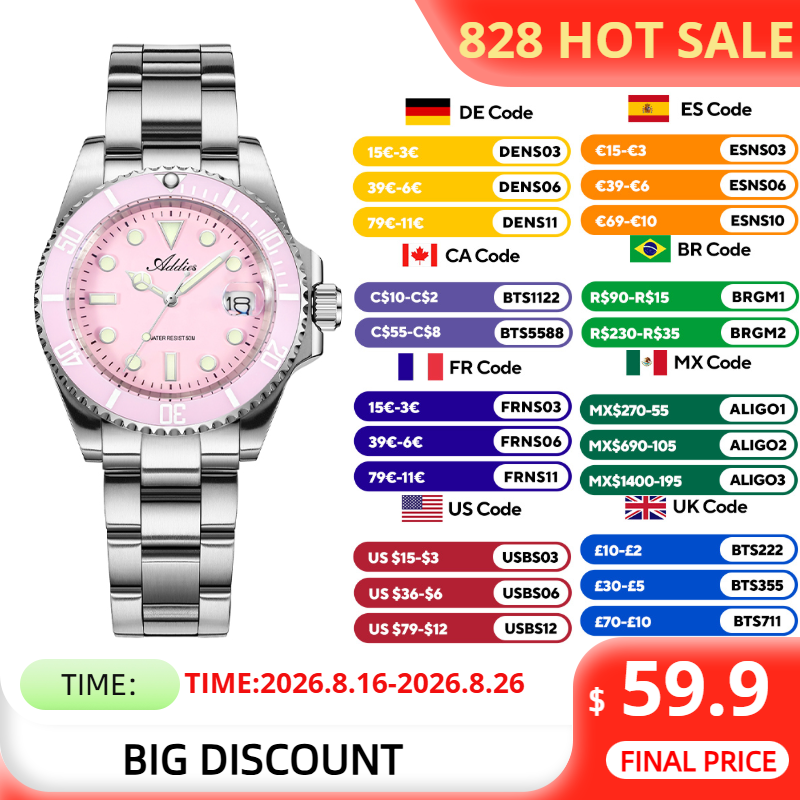 Luxury Watch & Jewellery - ADDIES 36mm 50m 방수 여성용 시계