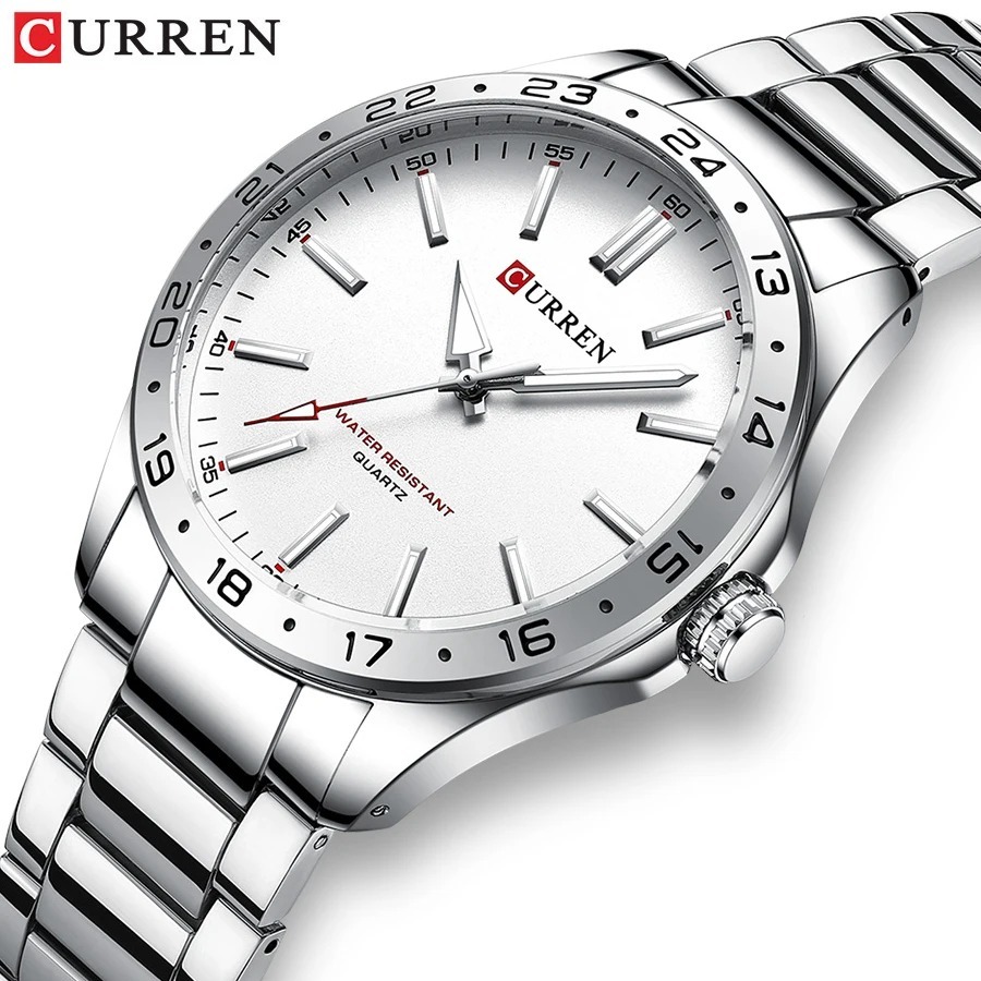 Luxury Watch Audemars Piguet - CURREN 8452 실버 화이트 선물용 쿼츠