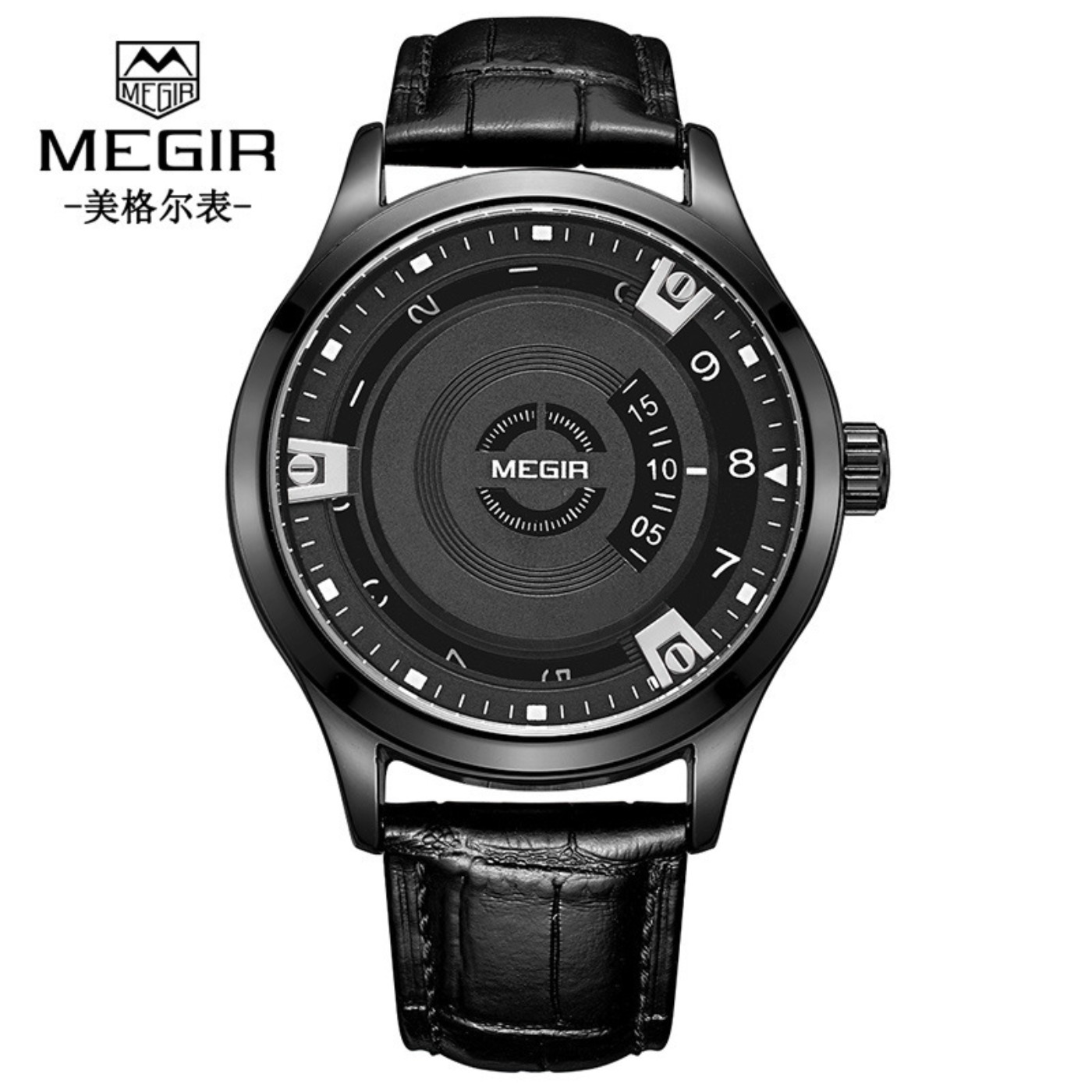Luxury Watch Leather - MEGIR 남성용 시계 고급 가죽 스트랩
