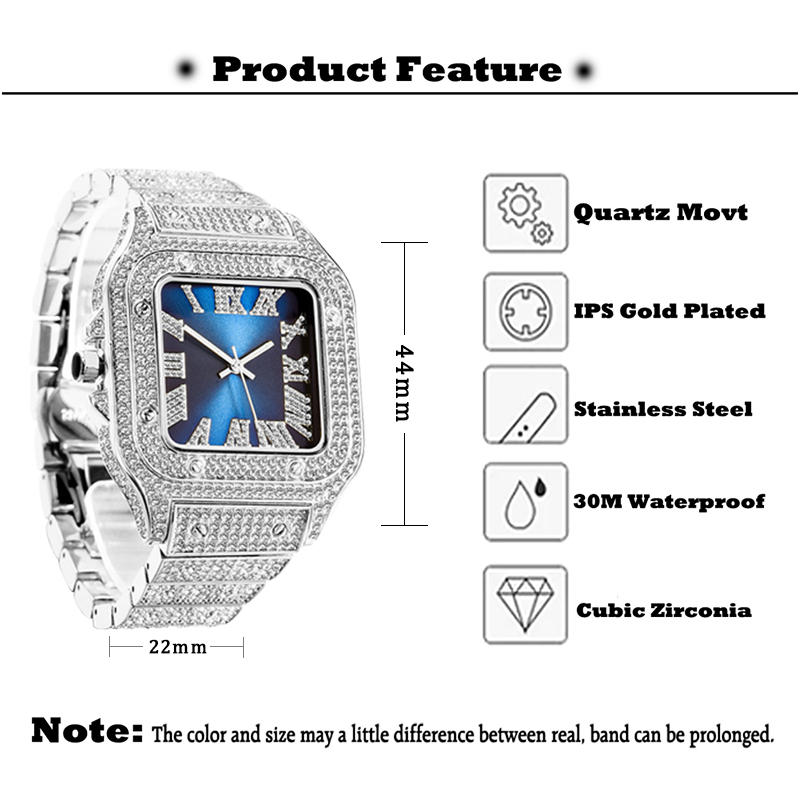 MISSFOX 남성용 바게트 다이아몬드 시계, 탑 브랜 - Luxury Watch Top 10 리뷰 및 가격