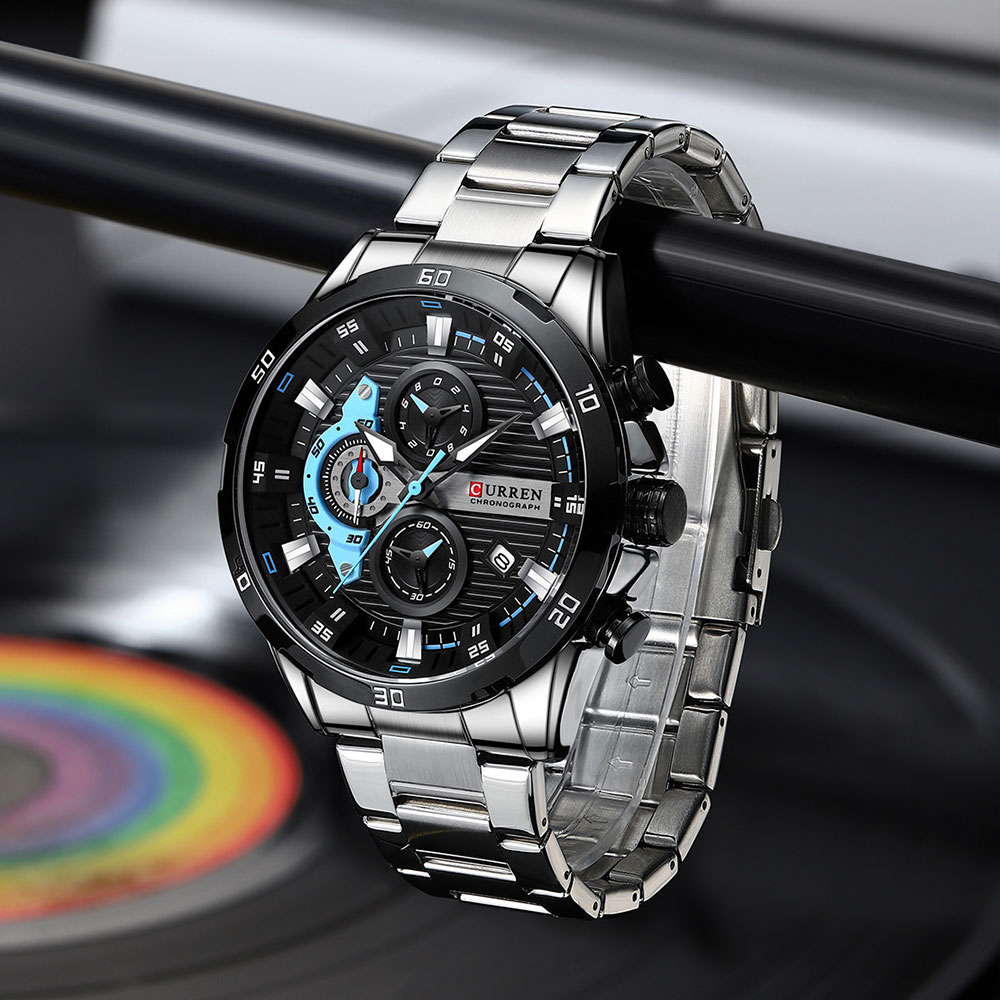 CURREN 남자 손목 시계, 방수 크로노그래프 남자  - Luxury Watch Apple 리뷰 및 가격