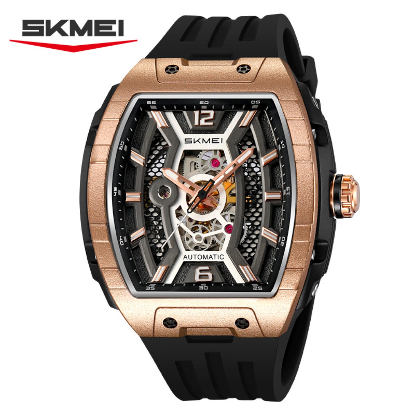 로즈 골드 토노 남성용 오토매틱 시계, 대형 케이스,  - Luxury Watch Case 리뷰 및 가격