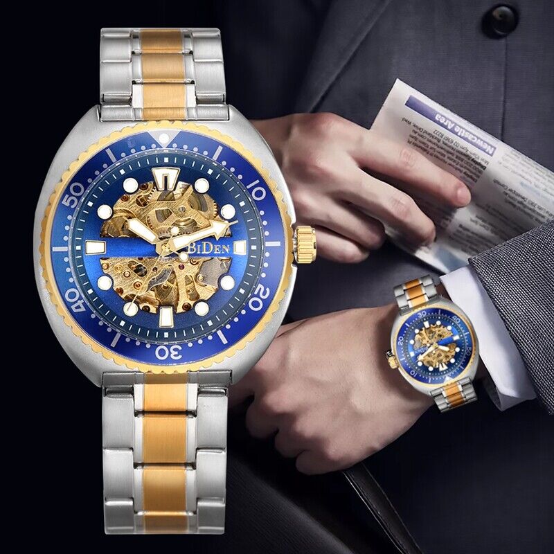 BIDEN 남성용 스팀펑크 스켈레톤 자동 기계식 손목시 - Luxury Watch Nice 리뷰 및 가격