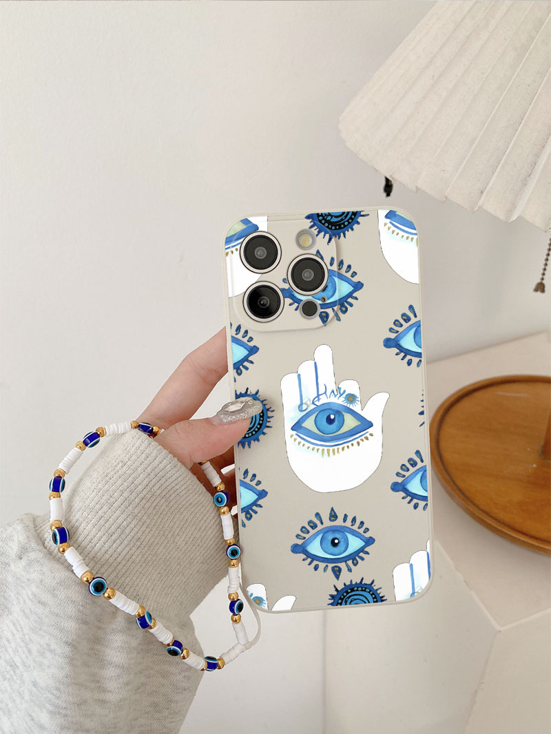 럭셔리 리퀴드 실리콘 블루 이블 아이 랜야드 폰 케이스 - Luxury Watch Case 리뷰 및 가격