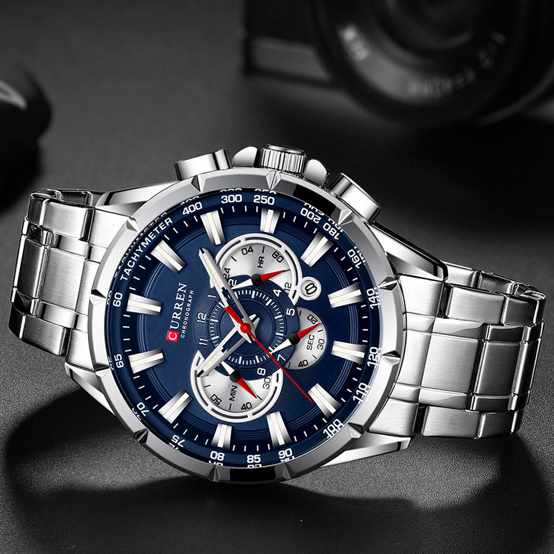 CURREN 손목 시계 남자 방수 크로노 그래프 군사  - Luxury Watch Apple 리뷰 및 가격