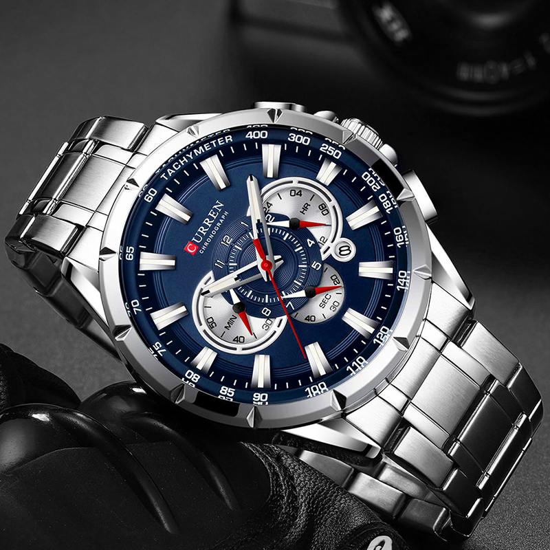CURREN 손목 시계 남자 방수 크로노 그래프 군사  - Luxury Watch Apple 리뷰 및 가격