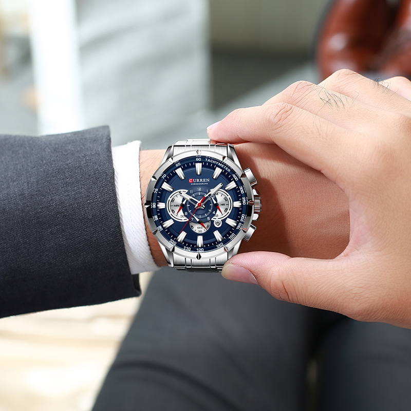 CURREN 손목 시계 남자 방수 크로노 그래프 군사  - Luxury Watch Apple 리뷰 및 가격