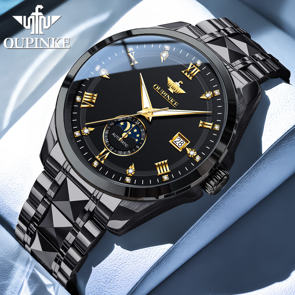 OUPINKE 3265 남성용 시계 문페이즈 방수 날짜 - Luxury Watch Leather 리뷰 및 가격