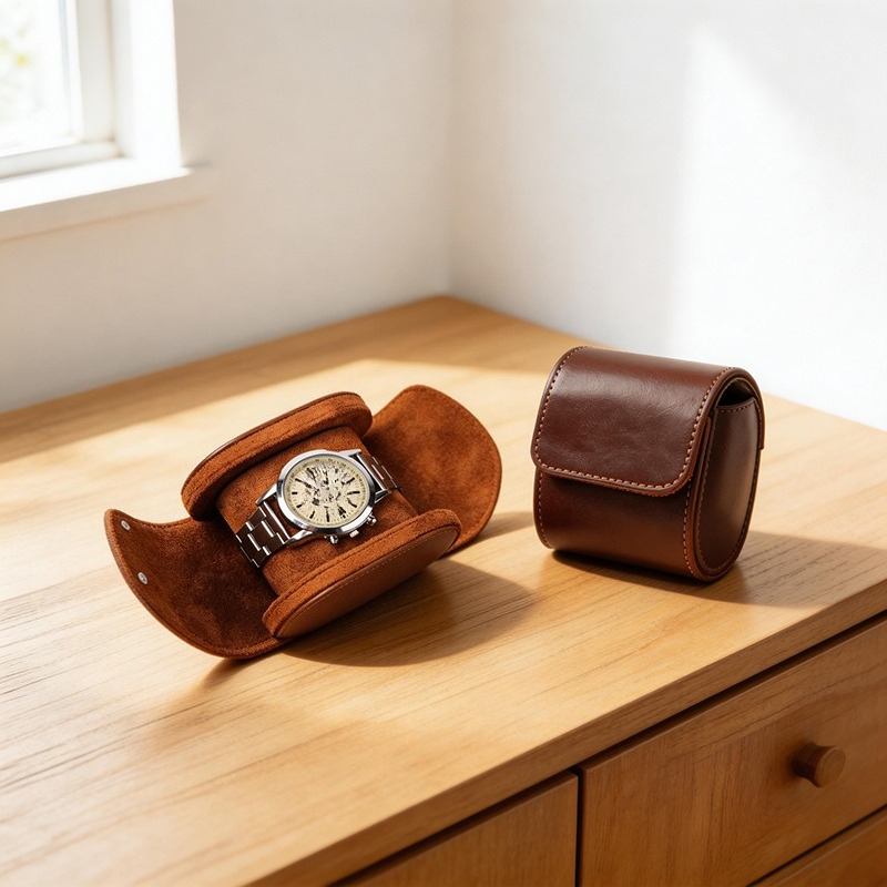 럭셔리 브라운 컬러 휴대용 기계식 시계 상자 귀중한 손 - Luxury Watch Case Travel 리뷰 및 가격