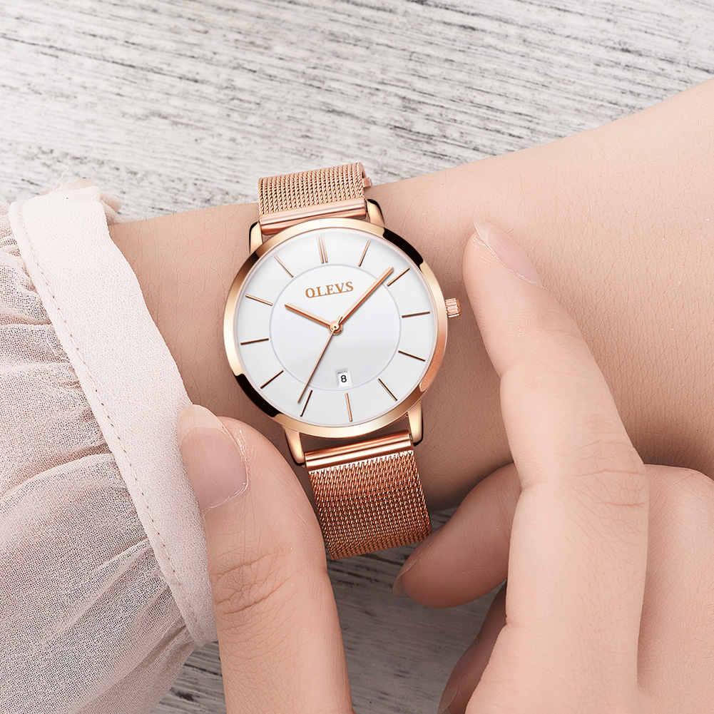 OLEVS-여성용 시계, 쿼츠 방수 시계, 럭셔리 레이 - Luxury Watch Case Travel 리뷰 및 가격