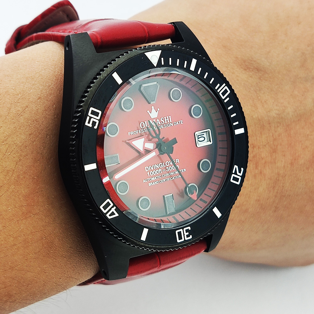 40.5mm 맞춤형 시계 NH35 무브먼트 오토매틱 기 - Luxury Watch Leather 리뷰 및 가격