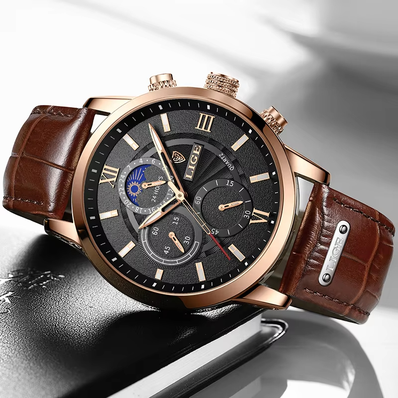 LIGE 캐주얼 남성 시계 고급 가죽 방수 스포츠 쿼츠 - Luxury Watch Audemars Piguet 리뷰 및 가격