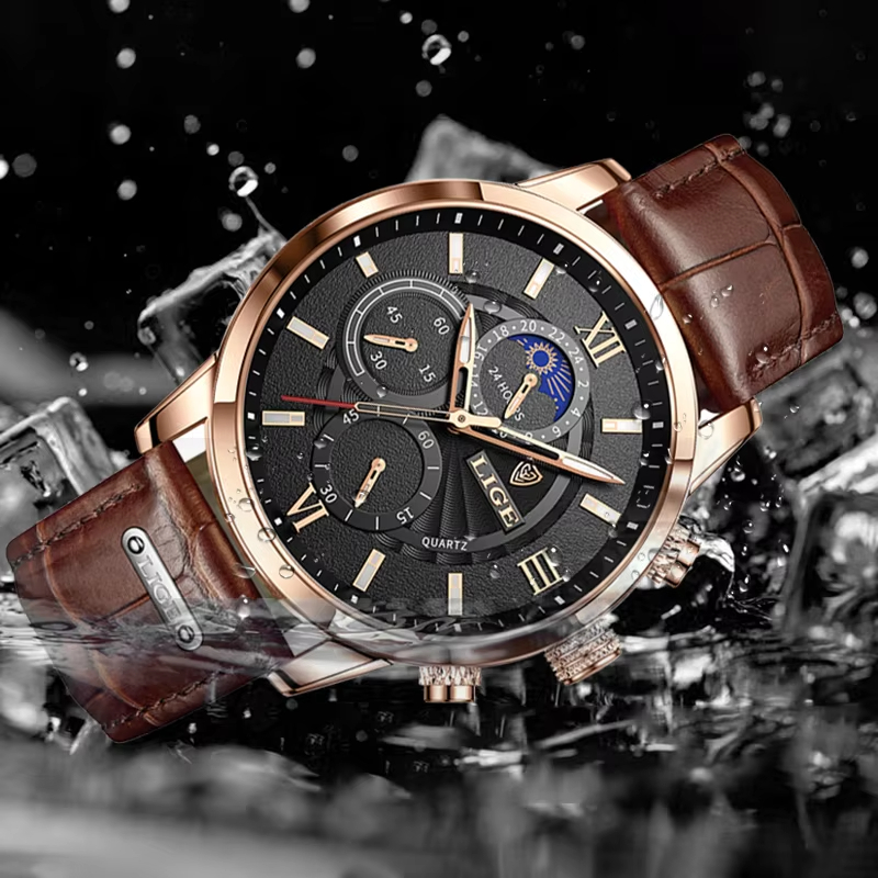 LIGE 캐주얼 남성 시계 고급 가죽 방수 스포츠 쿼츠 - Luxury Watch Audemars Piguet 리뷰 및 가격