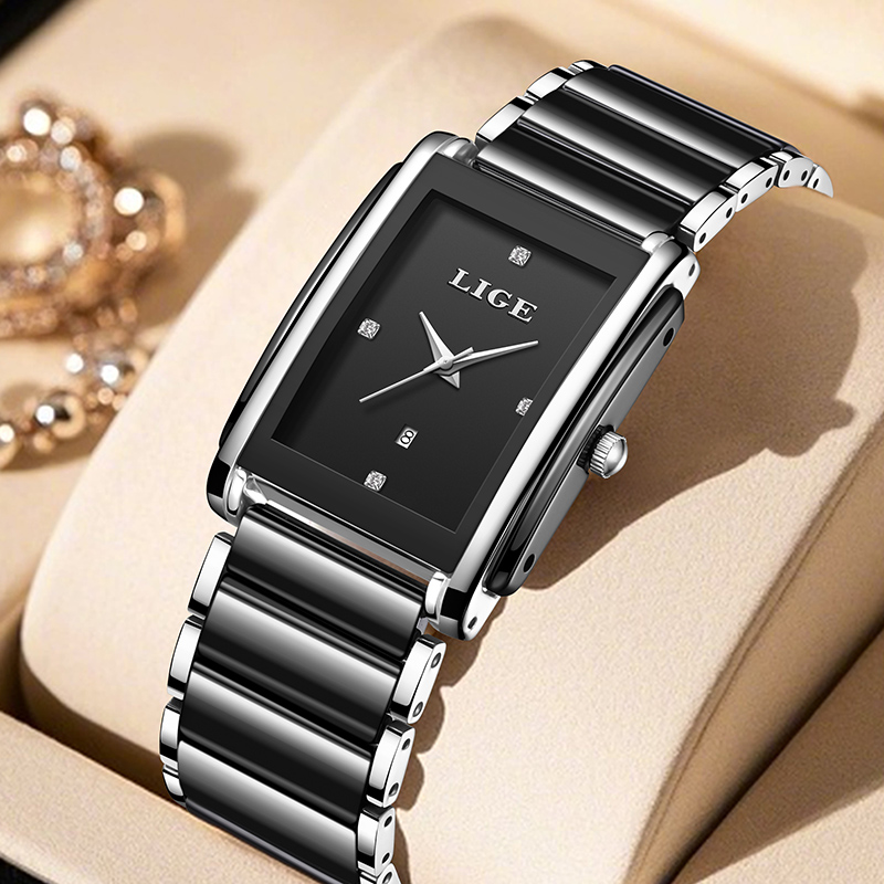 LIGE 새로운 럭셔리 여성 시계 우아한 세라믹 쿼츠  - Luxury Watch Case Travel 리뷰 및 가격