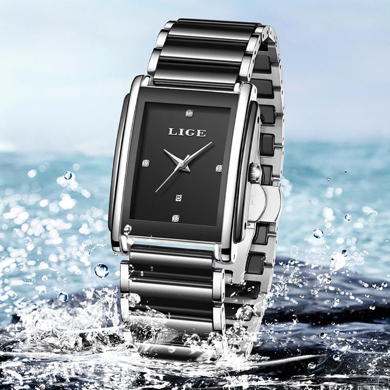 LIGE 새로운 럭셔리 여성 시계 우아한 세라믹 쿼츠  - Luxury Watch Case Travel 리뷰 및 가격