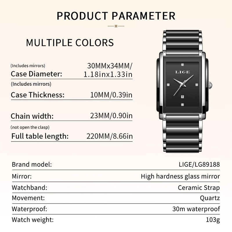 LIGE 새로운 럭셔리 여성 시계 우아한 세라믹 쿼츠  - Luxury Watch Case Travel 리뷰 및 가격