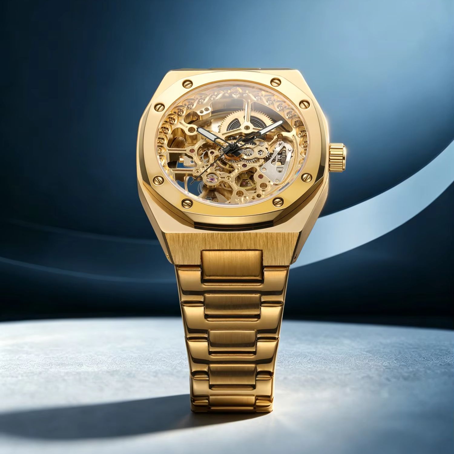 포시닝 로얄 스켈레톤 남성용 기계식 시계 야광 핸즈 럭 - Luxury Watch Low Price 리뷰 및 가격