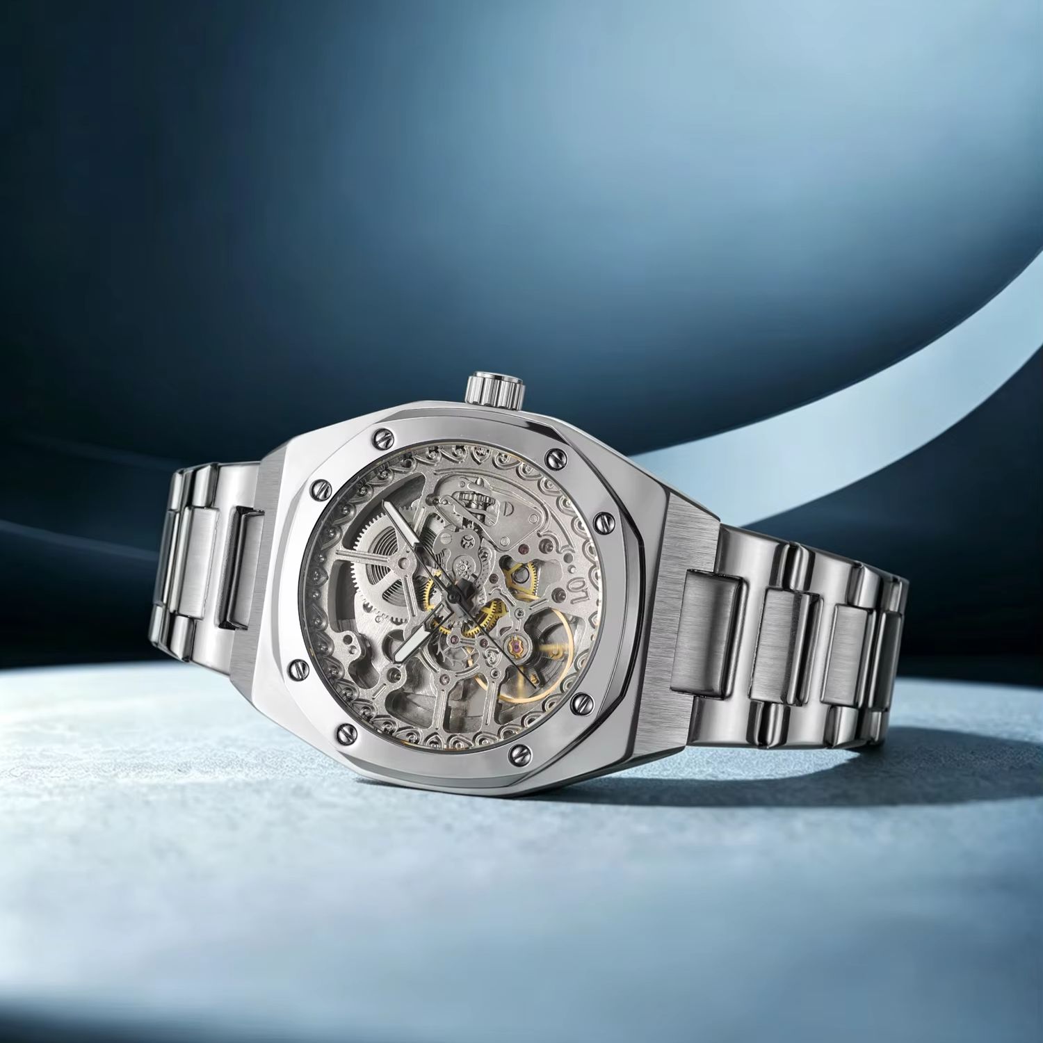 포시닝 로얄 스켈레톤 남성용 기계식 시계 야광 핸즈 럭 - Luxury Watch Low Price 리뷰 및 가격