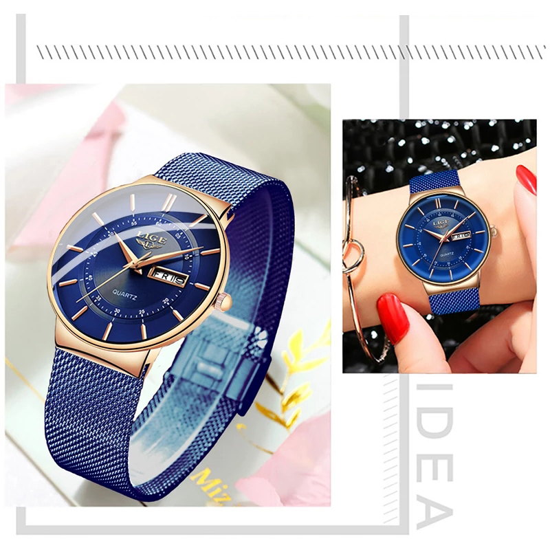 여성 시계 LIGE 최고급 브랜드 럭셔리 날짜 요일 표 - Luxury Watch Top 10 리뷰 및 가격
