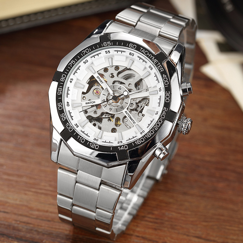 남성용 스켈레톤 스포츠 자동 스테인리스 스틸 팔찌, 중 - Luxury Watch From China 리뷰 및 가격