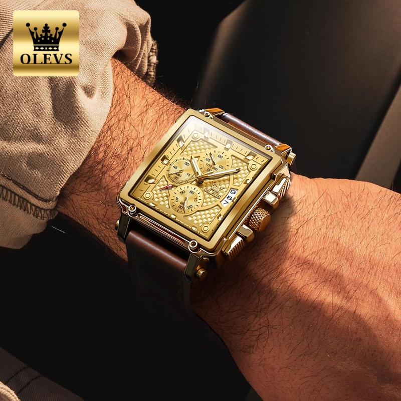 OLEVS 브랜드 남성용 시계 방수 가죽 스트랩 크로노 - Luxury Watch Leather 리뷰 및 가격