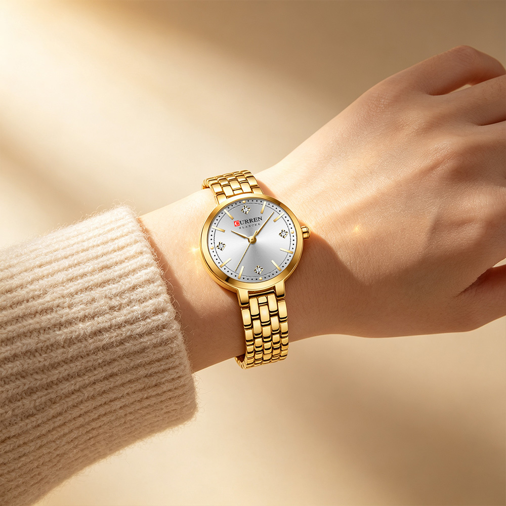 CURREN 여성용 미니멀리스트 얇은 손목시계, 반짝이 - Luxury Watch Apple 리뷰 및 가격