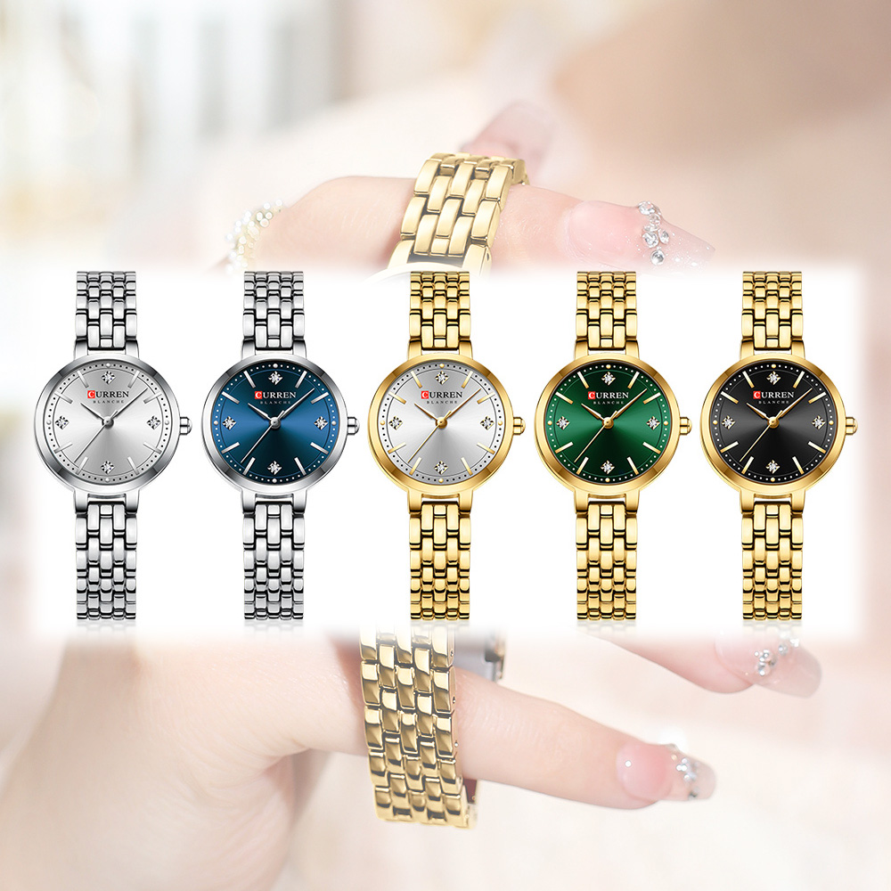 CURREN 여성용 미니멀리스트 얇은 손목시계, 반짝이 - Luxury Watch Apple 리뷰 및 가격