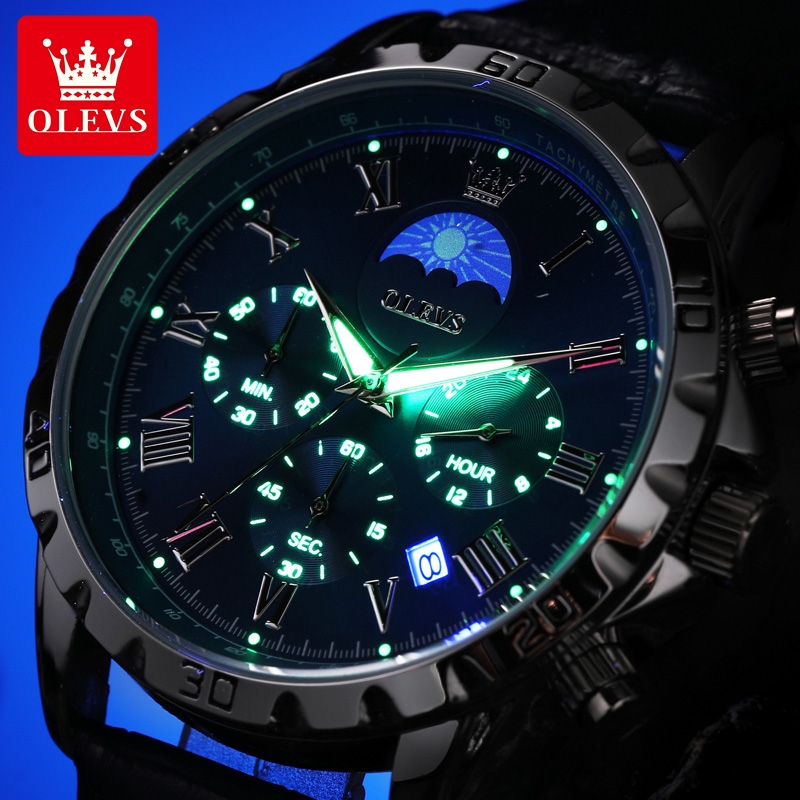 OLEVS 남성용 로마 체중계 시계, 방수 야광 문페이 - Luxury Watch Audemars Piguet 리뷰 및 가격