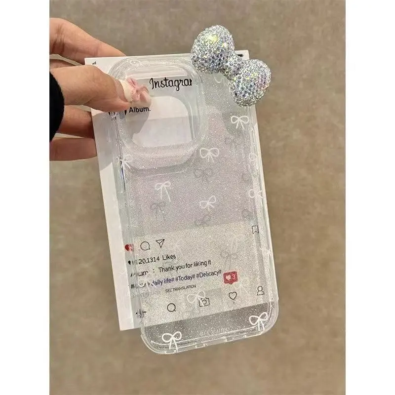 럭셔리 스파클링 파우더 3D 풀 다이아몬드 보우 폰 케 - Luxury Watch Case 리뷰 및 가격