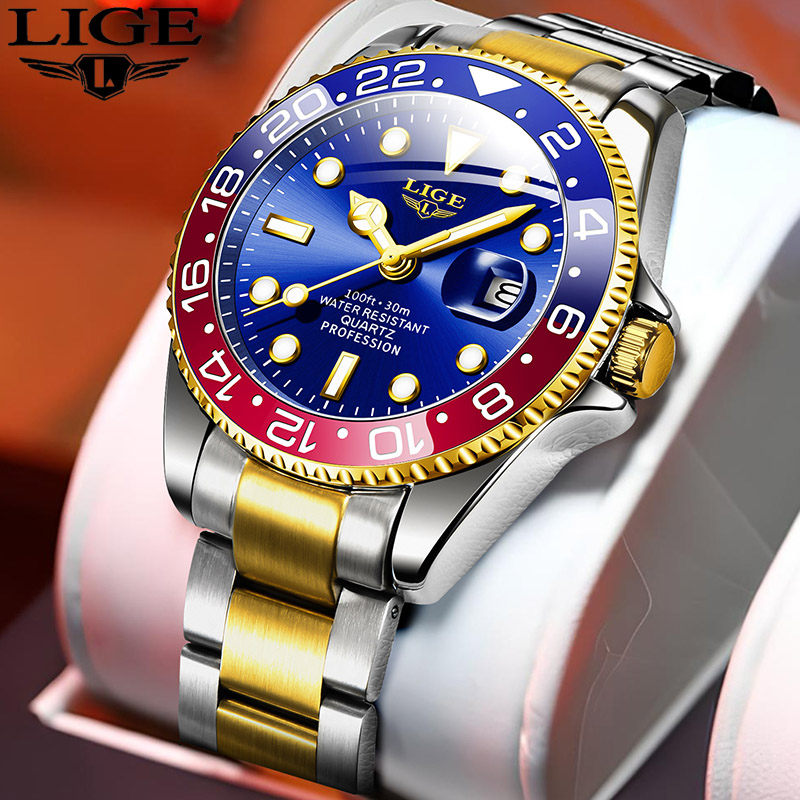 LIGE 2025 신제품 남성용 시계 야광 스테인리스  - Luxury Watch Low Price 리뷰 및 가격