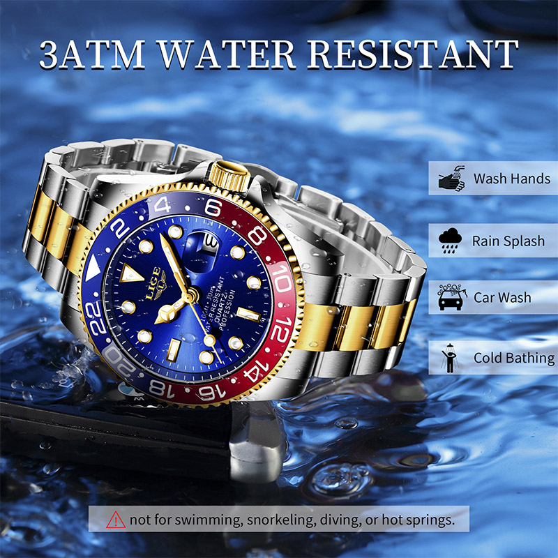 LIGE 2025 신제품 남성용 시계 야광 스테인리스  - Luxury Watch Low Price 리뷰 및 가격