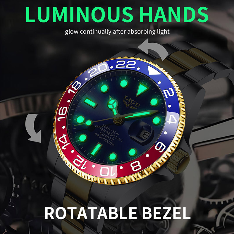 LIGE 2025 신제품 남성용 시계 야광 스테인리스  - Luxury Watch Low Price 리뷰 및 가격