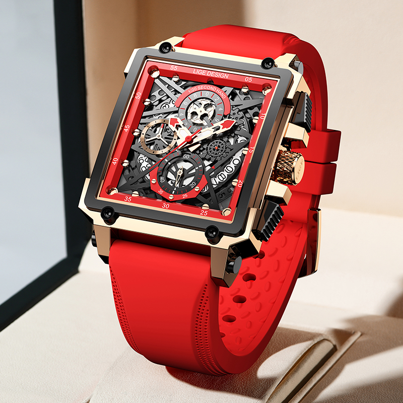 LIGE 남성용 시계, 최고급 명품 방수 쿼츠 사각 손 - Luxury Watch Low Price 리뷰 및 가격