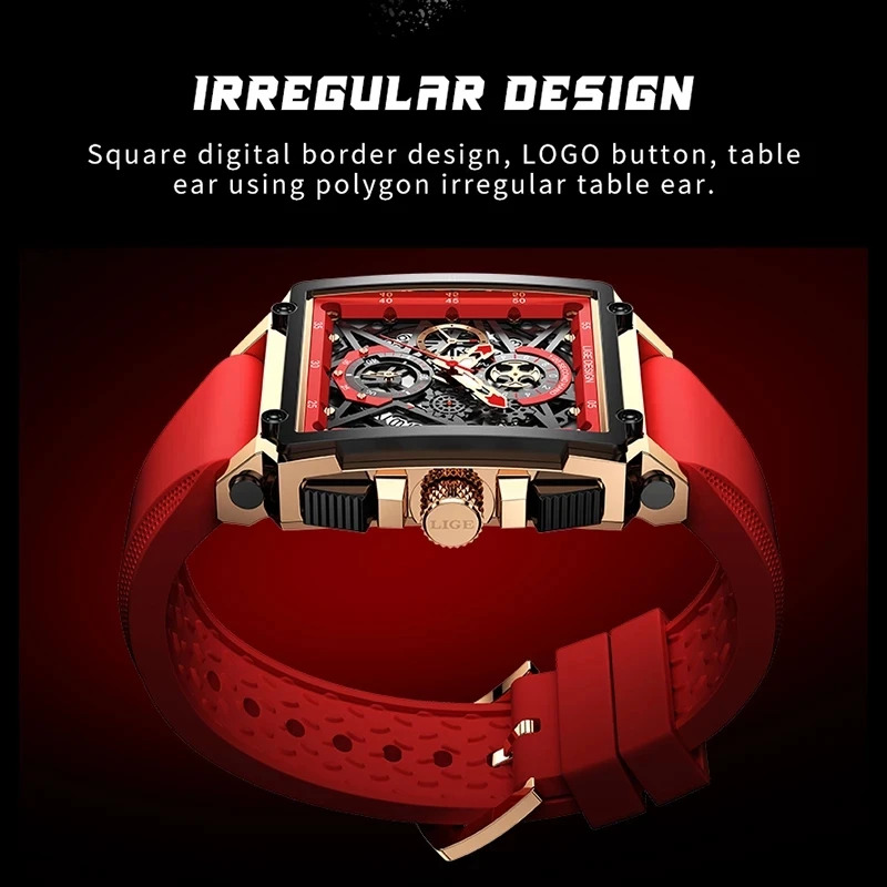 LIGE 남성용 시계, 최고급 명품 방수 쿼츠 사각 손 - Luxury Watch Low Price 리뷰 및 가격