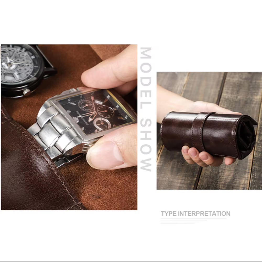 100% 정품 소가죽 시계 롤 케이스 6 슬롯 CONT - Luxury Watch Case Travel 리뷰 및 가격